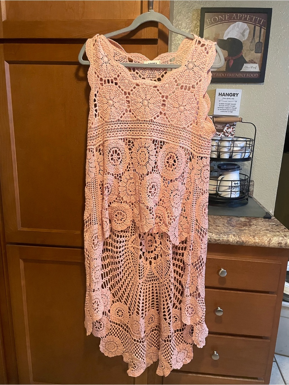 ADORA Peach Crochet Tank Top